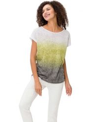 Heine Koszulka w kolorze oliwkowo-kremowym rozmiar: 42. Brązowe bluzki Heine, bez wzorów, bez kołnierzyka, bez ramiączek. Za 52.55 zł.