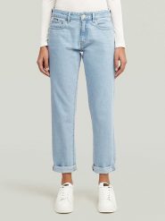 G-Star Dżinsy "Kate" - Boyfriend fit - w kolorze błękitnym rozmiar: W32/L34. Niebieskie jeansy G-Star, l, z aplikacjami. Za 267.92 zł.