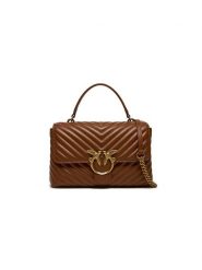 Pinko Skórzana torebka w kolorze brązowym - 25 x 15 x 7 cm rozmiar: onesize. Brązowe torby na ramię Pinko, z aplikacjami, z materiału, przez ramię, bez dodatków. Za 1,188.82 zł.