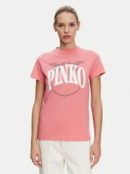 PINKO T-Shirt 101752 A2CT N55 Różowy Regular Fit. Czerwone t-shirty Pinko, l, bez wzorów, z bawełny, bez kołnierzyka, bez ramiączek. Za 279.99 zł.