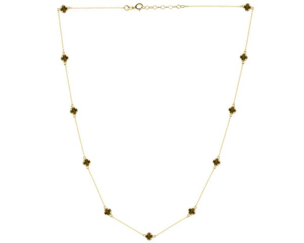 Złoty naszyjnik z opalami syntetycznymi - koniczyny. Żółte naszyjniki Apart, z opalem, złote. Za 1,999.00 zł.