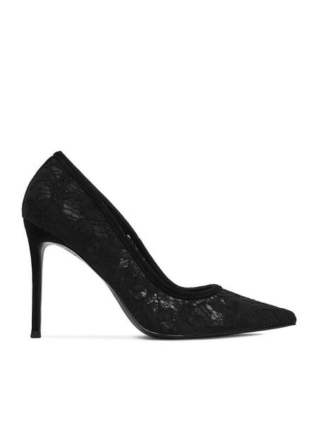 Eva Minge Szpilki EO-LINA-01-01 Czarny. Czarne szpilki Eva Minge, bez wzorów, z materiału, bez obcasa, na szpilce, bez zapięcia. Za 279.99 zł.