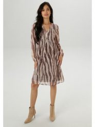 Aniston Sukienka w kolorze beżowo-jasnobrązowym rozmiar: 42. Brązowe sukienki Aniston, bez wzorów, bez kołnierzyka, bez ramiączek, mini. Za 95.99 zł.