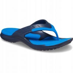Japonki Dla Dorosłych Crocs Modi Sport Flip. Niebieskie klapki Crocs, bez wzorów, z materiału, bez obcasa. Za 139.99 zł.