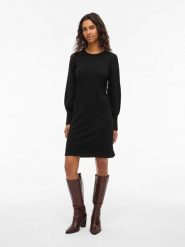 Vila Sukienka dzianinowa w kolorze czarnym rozmiar: XL. Czarne sukienki Vila, xl, bez wzorów, z dzianiny, bez kołnierzyka, bez ramiączek, mini. Za 139.95 zł.