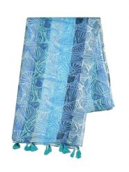 BLE Szal w kolorze niebiesko-błękitnym - 180 x 100 cm rozmiar: onesize. Niebieskie szaliki BLE, z aplikacjami, z bawełny. Za 42.95 zł.