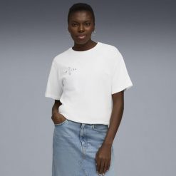 Damska koszulka piłkarska FtblEdition PUMA. Białe bluzki Puma, bez wzorów, sportowe, bez kołnierzyka, bez ramiączek. Za 129.00 zł.