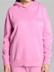 Bluza z hasłem na plecach - różowy. Czerwone bluzy Sinsay, l, bez wzorów, bez kaptura. Za 39.99 zł.