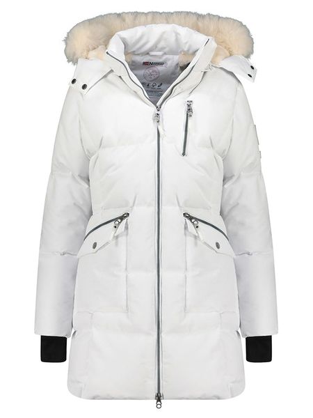 Geographical Norway Płaszcz pikowany "Balaland" w kolorze białym rozmiar: 3XL. Białe płaszcze Geographical Norway, xl, bez wzorów, bez kaptura. Za 327.87 zł.
