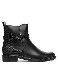 Caprice Botki 9-25312-45 Czarny. Czarne botki Caprice, bez wzorów, ze skóry, bez obcasa, na płaskiej podeszwie, bez zapięcia. Za 589.99 zł.