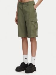 G-Star Raw Szorty materiałowe Bermuda Cargo D29016-D522 Zielony ciemny Relaxed Fit. Zielone szorty G-Star, bez wzorów, z bawełny, retro. Za 338.99 zł.