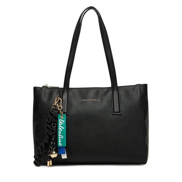 Torebka Valentino. Czarne shopper Valentino, bez wzorów, bez dodatków. Za 431.99 zł.