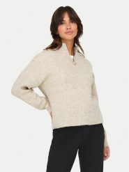 ONLY Sweter Tokyo 15317865 Beżowy Standard Fit. Brązowe swetry Only, s, bez wzorów, z syntetyku, bez ramiączek. Za 189.99 zł.