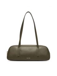 Calvin Klein Torebka Foil Logo Bauletto LV04F3636G Zielony ciemny. Zielone torebki klasyczne Calvin Klein, bez wzorów, ze skóry, bez dodatków. Za 489.99 zł.