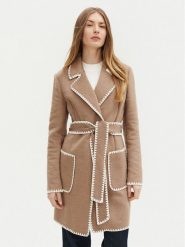 Guess Płaszcz przejściowy W5RL19 WGVR2 Beżowy Regular Fit. Brązowe płaszcze Guess, xs, z aplikacjami, z syntetyku, bez kaptura. Za 489.99 zł.