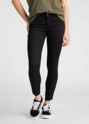 SPODNIE DAMSKIE LEE SCARLETT CROPPED BLACK RINSE L30CFS47 112106337, W26 L33. Czarne spodnie materiałowe Lee, na imprezę, l, bez wzorów, z bawełny. Za 219.99 zł.