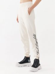 KARL LAGERFELD Spodnie dresowe 231W1050 Écru Regular Fit. Spodnie dresowe KARL LAGERFELD, xl, bez wzorów, z bawełny. Za 679.99 zł.