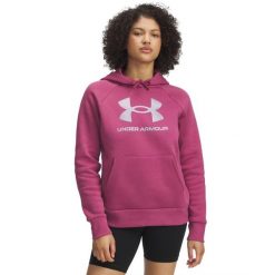 Bluza damska z kapturem Under Armour Rival Fleece Shimmer. Fioletowe bluzy Under Armour, s, bez wzorów, z bawełny, z kapturem. Za 296.99 zł.