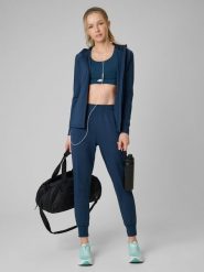 4F Spodnie treningowe szybkoschnące damskie - turkusowe XS. Niebieskie spodnie dresowe 4f, xs, bez wzorów, z elastanu, na fitness i siłownię. Za 179.99 zł.