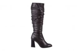 Kozaki Bayla-195 20K-7007 Black 195011, Czarny, Skóra naturalna - 40. Czarne kozaki Bayla, ze skóry, bez obcasa, na słupku, bez zapięcia. W wyprzedaży za 404.10 zł.