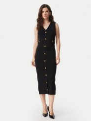 MICHAEL Michael Kors Sukienka dzianinowa MT683J25ZV Czarny Slim Fit. Czarne sukienki MICHAEL Michael Kors, m, bez wzorów, z dzianiny, bez kołnierzyka, bez ramiączek. Za 1,239.00 zł.