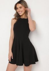 Czarna Rozkloszowana Sukienka z Wiskozą Milenissa. Czarne sukienki Born2be, na imprezę, na lato, l, bez wzorów, z wiskozy, eleganckie, bez kołnierzyka, bez ramiączek, mini, rozkloszowane. Za 139.99 zł.