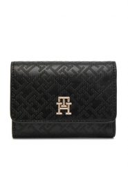 Tommy Hilfiger Duży Portfel Damski Th Distinct Trifold Wallet Mono AW0AW17257 Czarny. Czarne portfele TOMMY HILFIGER, bez wzorów, ze skóry. Za 209.99 zł.
