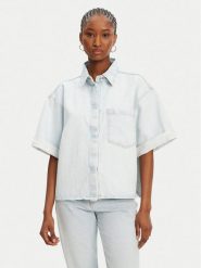 ACCESS FASHION Koszula jeansowa 53-8031-580 Niebieski Loose Fit. Niebieskie koszule ACCESS FASHION, l, bez wzorów, z bawełny, bez kołnierzyka, bez ramiączek. Za 349.99 zł.