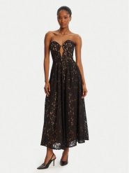 BARDOT Sukienka koktajlowa Opal Volume Lace Midi 59714DB2 Czarny Regular Fit. Czarne sukienki Bardot, bez wzorów, z syntetyku, wizytowe, bez kołnierzyka, bez ramiączek, midi. Za 1,019.00 zł.