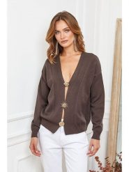Joséfine Kardigan "Alabess" w kolorze brązowym rozmiar: L. Brązowe kardigany Joséfine, l, bez wzorów. Za 209.33 zł.