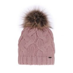 Czapka zimowa damska różowa pomponem. Czerwone czapki Molly, bez wzorów, z materiału. Za 59.90 zł.