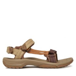 Sandały Teva. Brązowe sandały Teva, bez wzorów, sportowe, bez obcasa, bez zapięcia. Za 309.99 zł.
