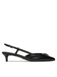 Guess Sandały Jesson FLPJES LEA05 Czarny. Czarne sandały Guess, z aplikacjami, ze skóry, bez obcasa, na słupku, bez zapięcia. Za 309.99 zł.