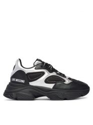 LOVE MOSCHINO Sneakersy JA15556G0PINR00A Czarny. Czarne botki Love Moschino, bez wzorów, bez obcasa, na płaskiej podeszwie, bez zapięcia. Za 949.99 zł.