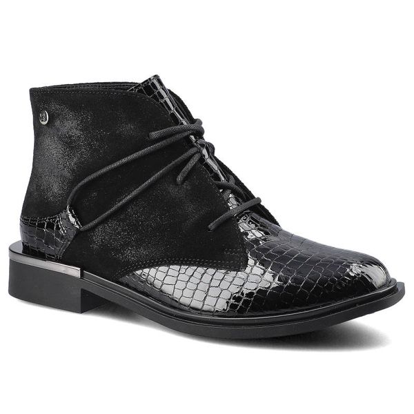 Czarne Trzewiki Maciejka Damskie Wygodne Botki. Czarne botki Maciejka, na jesień, bez wzorów, z lakierowanej skóry, bez obcasa, na płaskiej podeszwie, bez zapięcia. Za 299.00 zł.