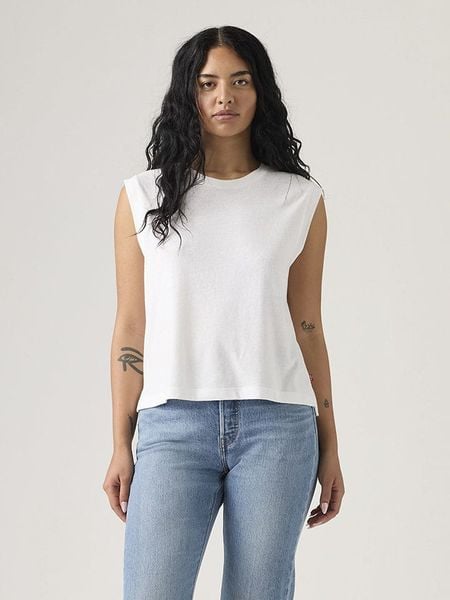 Levi's Top w kolorze białym rozmiar: S. Białe topy Levi's®, s, bez wzorów, z bawełny, bez kołnierzyka, bez ramiączek. Za 85.95 zł.