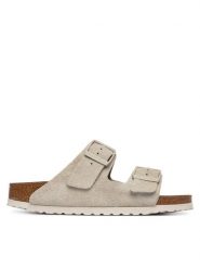 Birkenstock Klapki Arizona 1031645 Beżowy. Brązowe klapki Birkenstock, bez wzorów, ze skóry, bez obcasa. Za 509.99 zł.