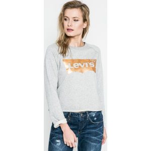 Levi's - Bluza. Brązowe bluzy sportowe Levi's®, l, z nadrukiem, z bawełny, bez kaptura. W wyprzedaży za 139.90 zł.