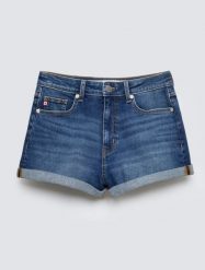 Szorty damskie jeansowe niebieskie Ayako 403. Niebieskie szorty Big Star, bez wzorów, z denimu, z podwyższonym stanem. Za 139.99 zł.