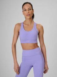 4F Biustonosz treningowy z wysokim wsparciem damski - fioletowy XL. Fioletowe bielizna sportowa 4f, xl, bez wzorów, z gumy. Za 179.99 zł.