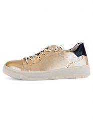 Gabor Skórzane sneakersy w kolorze złoto-czarnym rozmiar: 38,5. Czarne trampki Gabor, bez wzorów, bez zapięcia. Za 228.92 zł.
