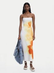 Desigual Sukienka letnia Amberes 25SWVK49 Écru Slim Fit. Sukienki Desigual, na lato, s, bez wzorów, z syntetyku, bez kołnierzyka, bez ramiączek. Za 379.99 zł.
