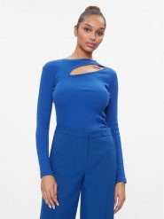 ONLY Bluzka 15283977 Niebieski Regular Fit. Niebieskie bluzki Only, m, bez wzorów, z bawełny, bez kołnierzyka, bez ramiączek. Za 49.99 zł.