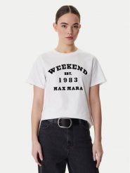 Weekend Max Mara T-Shirt Tenue 2615971051 Biały Regular Fit. Białe t-shirty Weekend Max Mara, s, bez wzorów, z bawełny, bez kołnierzyka, bez ramiączek. Za 419.99 zł.