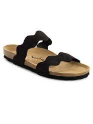 Sunbay Klapki "Bejuma" w kolorze czarnym rozmiar: 39. Czarne klapki Sunbay, bez wzorów, z materiału, z otwartym noskiem, bez obcasa. Za 130.50 zł.