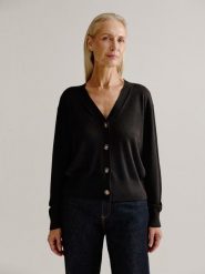 Josephine & Co Kardigan "August" w kolorze ciemnobrązowym rozmiar: XXL. Brązowe kardigany Josephine & Co, xxl, bez wzorów, z wełny. Za 152.99 zł.