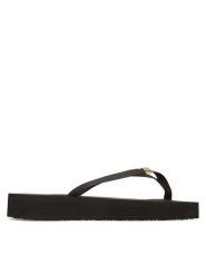 Tommy Hilfiger Japonki Elevated Chic Beach Sandal FW0FW08523 Czarny. Czarne klapki TOMMY HILFIGER, bez wzorów, ze skóry, bez obcasa. Za 129.99 zł.