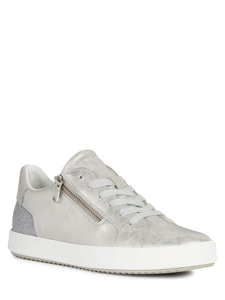 Geox Sneakersy "Blomiee" w kolorze srebrnym rozmiar: 36. Szare trampki Geox, bez wzorów, z gumy, bez zapięcia. Za 185.32 zł.