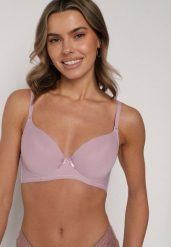 Fioletowy Klasyczny Biustonosz o Gładkim Wykończeniu Lamisa. Fioletowe biustonosze Born2be, bez wzorów. Za 24.99 zł.