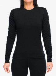 Bluza termoaktywna damska Super.natural Lux Base LS. Czarne bluzy super.natural, l, bez wzorów, z dzianiny, bez kaptura. Za 444.39 zł.